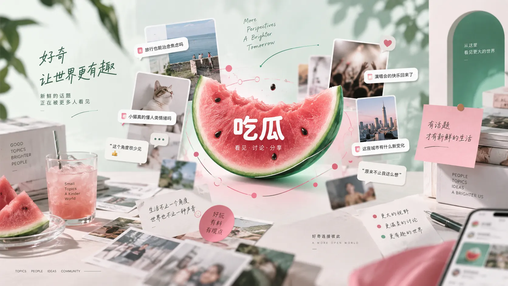 热点内容与时间线浏览示意